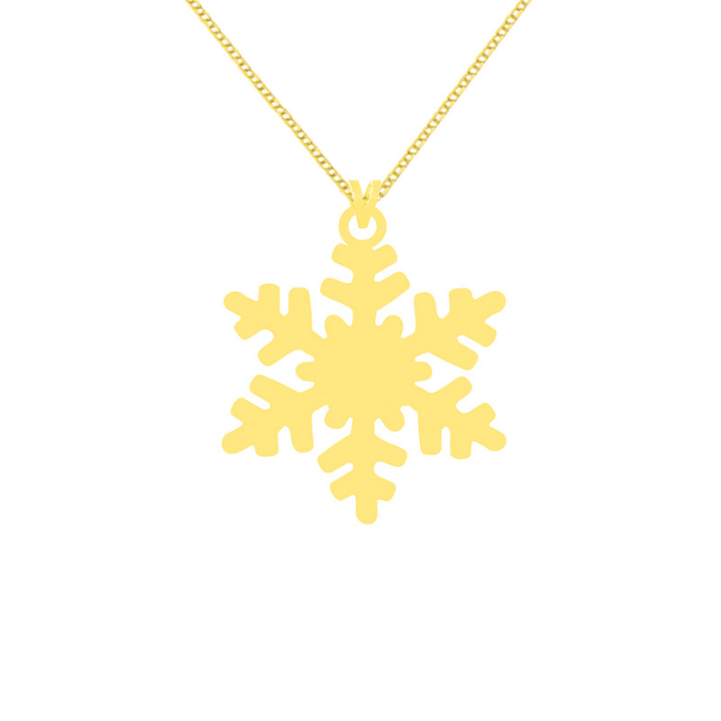 گردنبند طلا 18 عیار زنانه طرح برف GN006