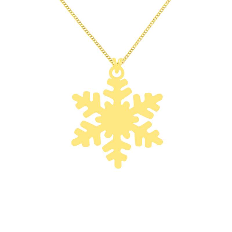 گردنبند طلا 18 عیار زنانه طرح برف GN006