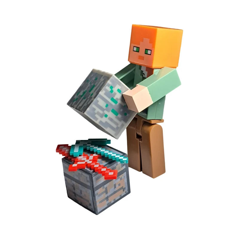 اکشن فیگور مدل ماینکرافت طرح الکس و بلاک مجموعه 5 عددی 