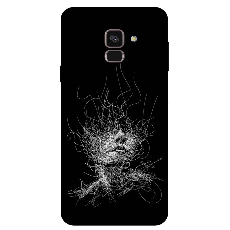 کاور مگافون طرح اسکچ صورت مدل 7423 مناسب برای گوشی موبایل سامسونگ Galaxy A8 2018