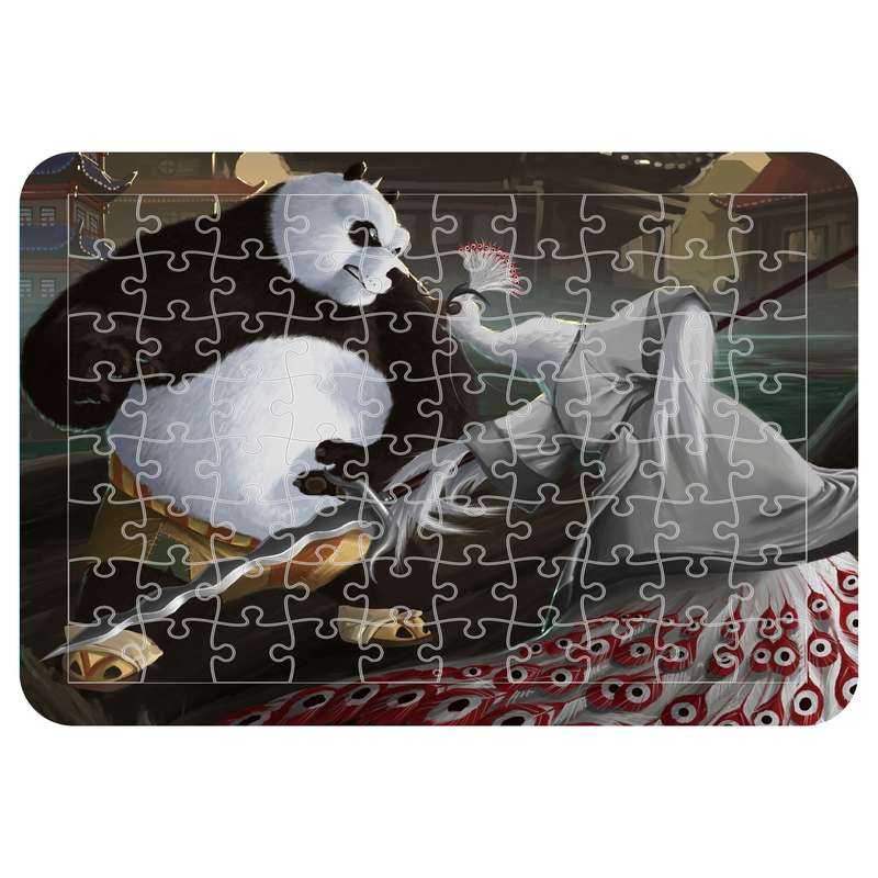 پازل 54 تکه اطلس آبی طرح پاندا کونگ فو کار مدل P1609