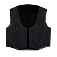 جلیقه رسمی زنانه مدل ساتن گیپور قیطان دوزی کد AK1575