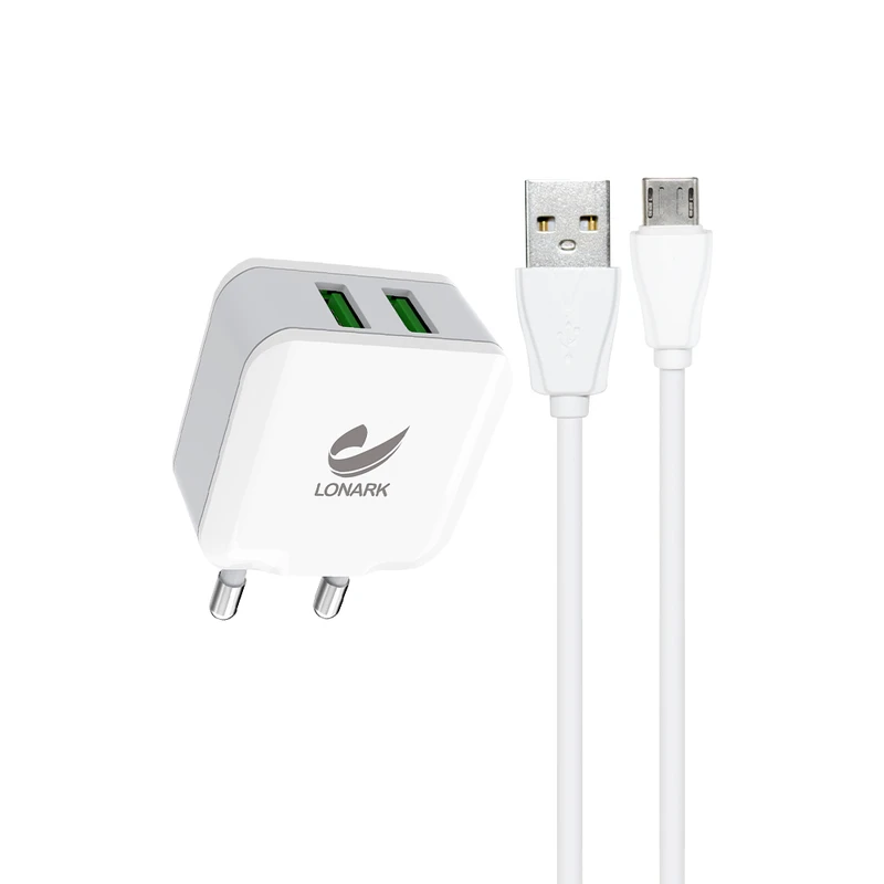 شارژر دیواری 12 وات لونارک مدل LW55 به همراه کابل تبدیل Micro USB