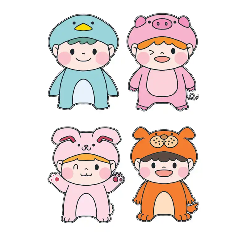استیکر کلید و پریز طرح بچه کد 01 مجموعه 4 عددی