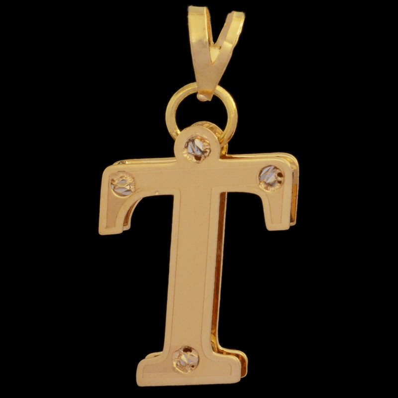 آویز گردنبند طلا 18 عیار زنانه طلای مستجابی طرح حرف T کد E1587