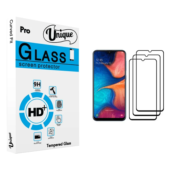 محافظ صفحه نمایش يونيک مدل +Clear مناسب برای گوشی موبایل سامسونگ Galaxy A20 بسته سه عددی