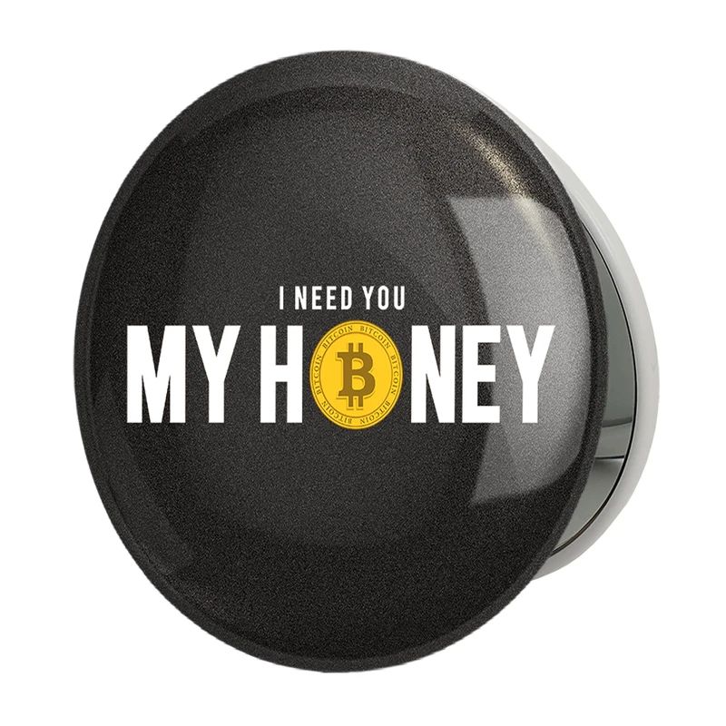 آینه جیبی خندالو طرح I Need You Bitcoin My Honey مدل تاشو کد 10894 
