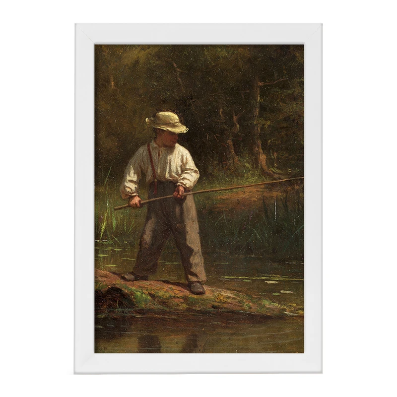 تابلو خندالو مدل نقاشی پسر ماهیگیر اثر ایستمن جانسون کد F12265