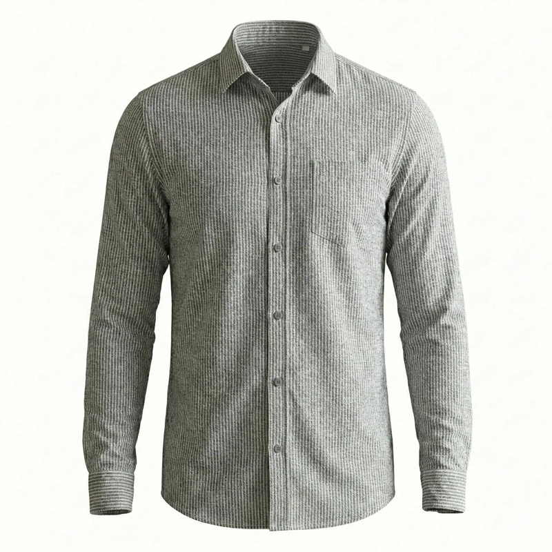 پیراهن آستین بلند یقه برگردان مردانه مدل ke31