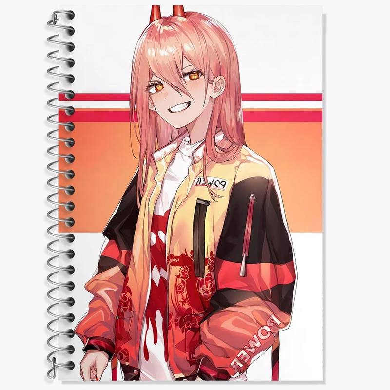 دفتر لغت 50 برگ خندالو مدل ماکیما انیمه مرد اره ای Chainsaw Man کد 23177