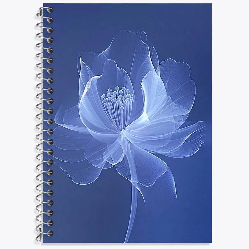 دفتر زبان 50 برگ خندالو مدل سه خط طرح گل مینیمال کد N5878