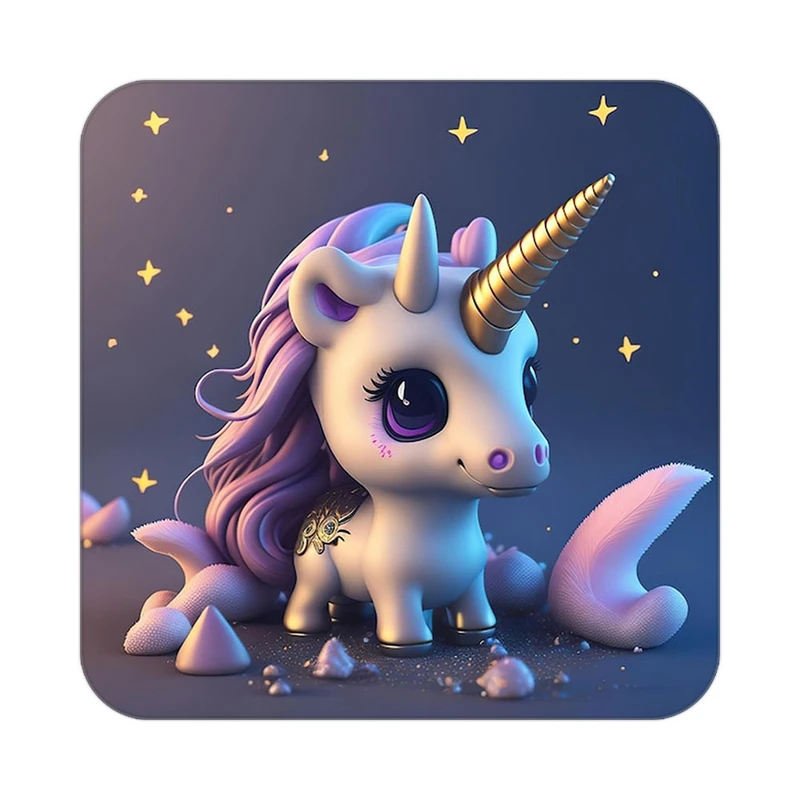 زیر لیوانی کاکتی طرح اسب تک شاخ و یونیکورن مدل mp33539