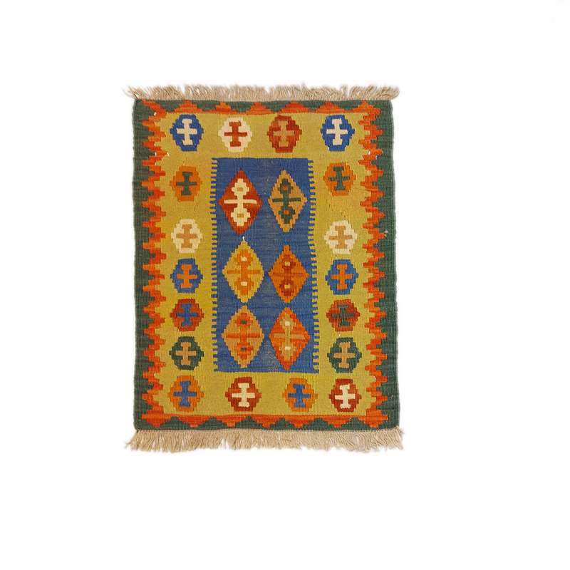 گلیم دستبافت نیم متری طرح قشقایی کد 90608