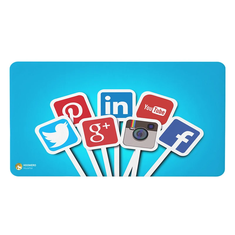 ماوس پد هومرو مدل MX190 طرح سوشال مدیا شبکه‌های اجتماعی