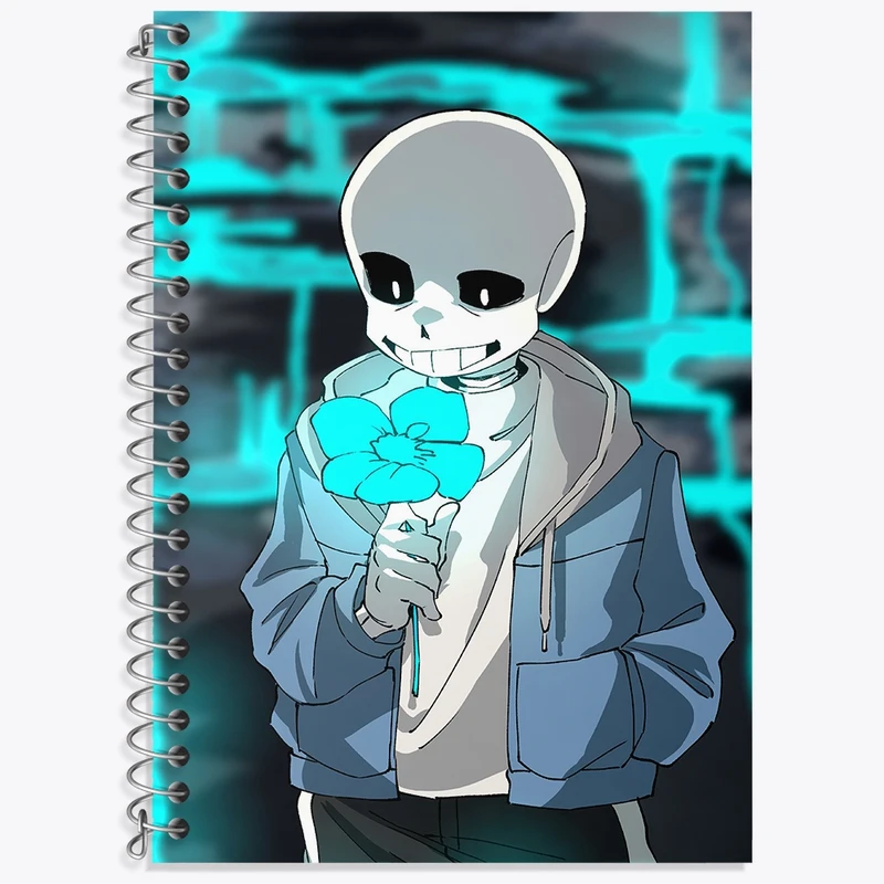 دفتر زبان 50 برگ خندالو مدل دو خط طرح بازی آندرتیل (Undertale) کد 31732