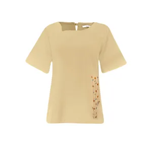 بلوز آستین کوتاه زنانه بنیس مدل کاتالینا رنگ کرم