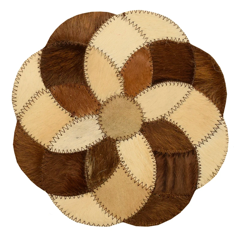 رومیزی کلاژ چرم و پوست مدل گل کد 0058