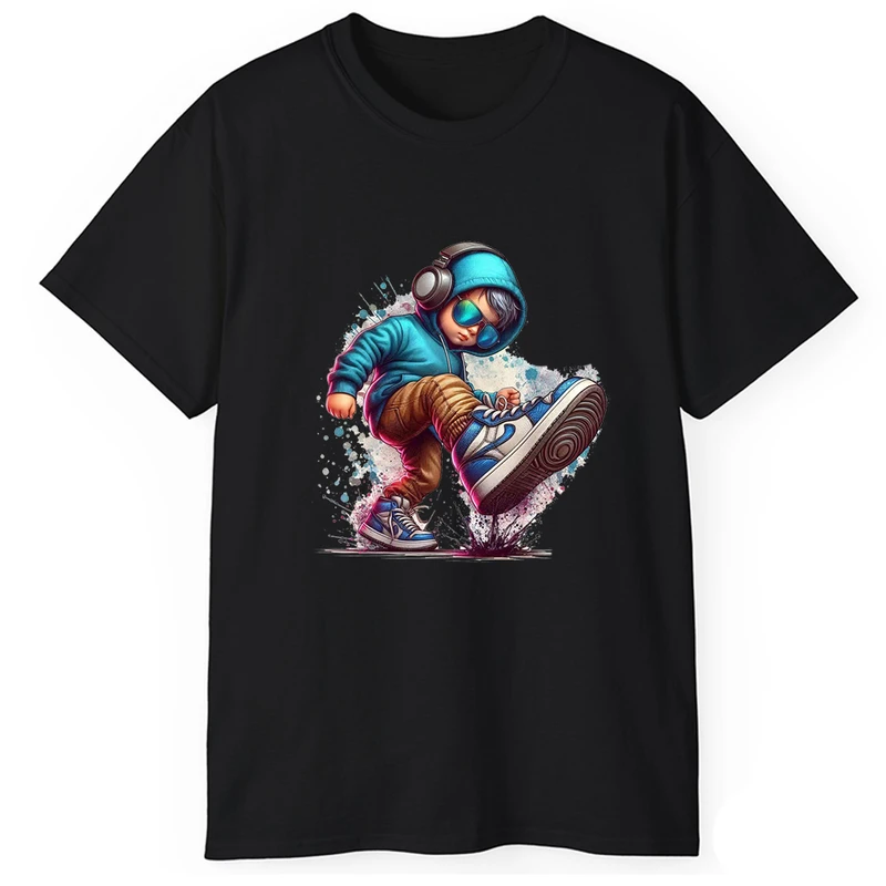 تی‌شرت آستین کوتاه مردانه پاد آفرین مدل بچه با هدفون 23