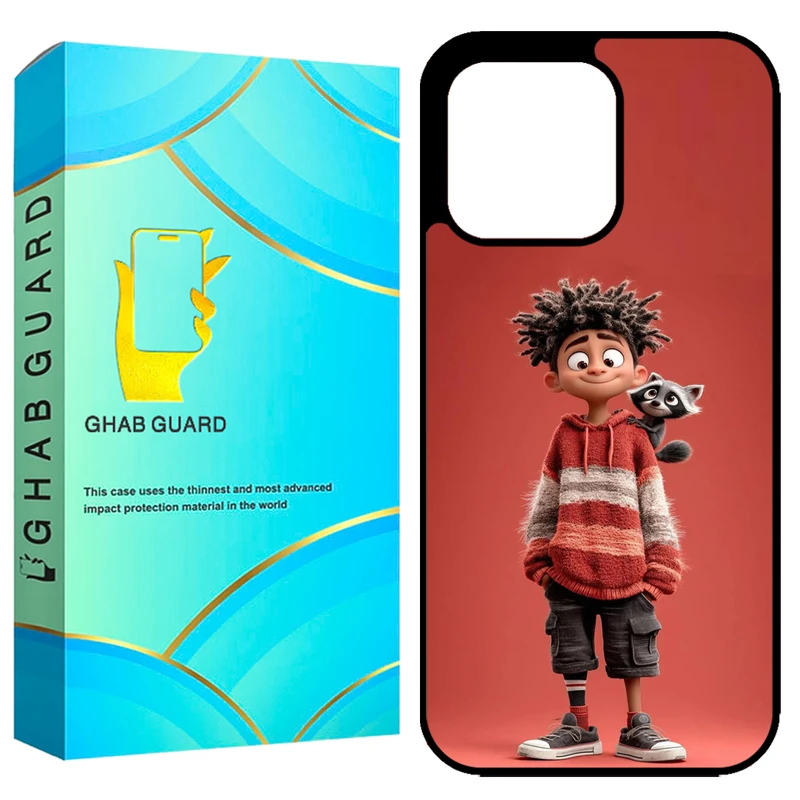 کاور قاب گارد طرح پسر و راکون مدل GCHP13PM مناسب برای گوشی موبایل اپل iPhone 13 Pro Max
