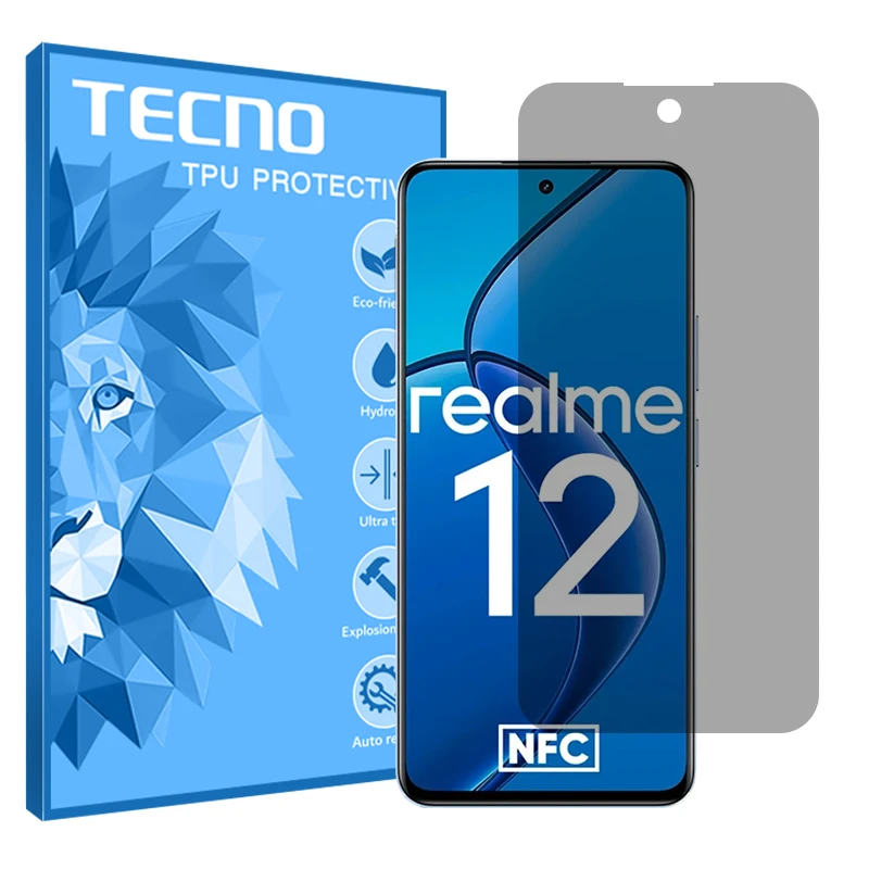 محافظ صفحه نمایش حریم شخصی تکنو مدل Resistant مناسب برای گوشی موبایل ریلمی 12 4G