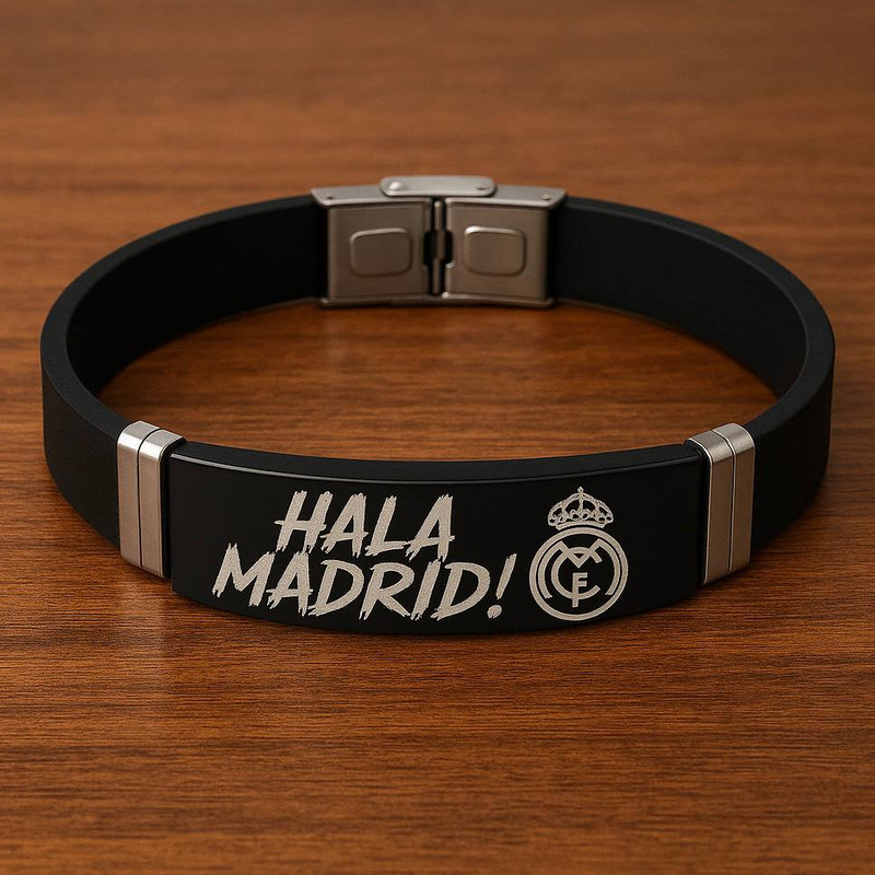 دستبند چرمی مدل فوتبالی رئال مادرید