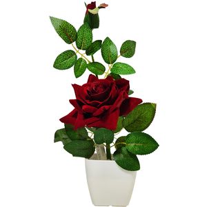 نقد و بررسی گلدان به همراه گل مصنوعی مدل رز کد d02 توسط خریداران