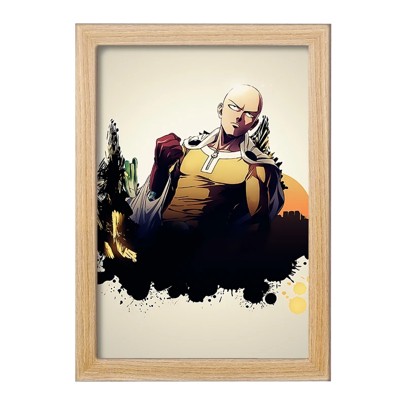 تابلو خندالو مدل  سایتاما انیمه مرد تک مشتی One Punch Man  کد 11340