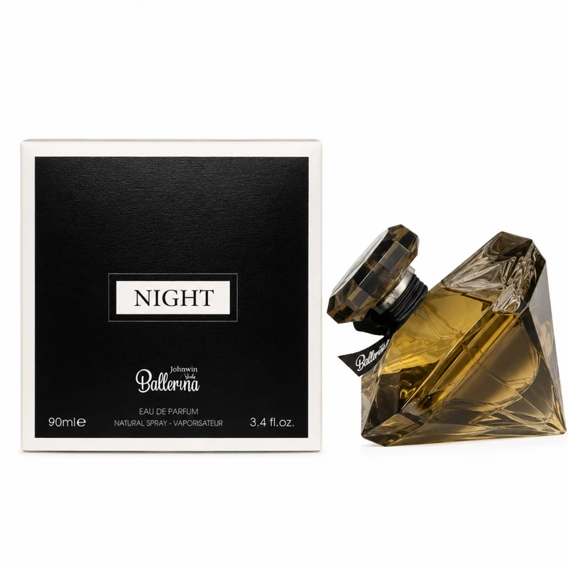 ادوپرفیوم بالرینا مدل night با رایحه گرم، شیرین حجم 90 میلی لیتر