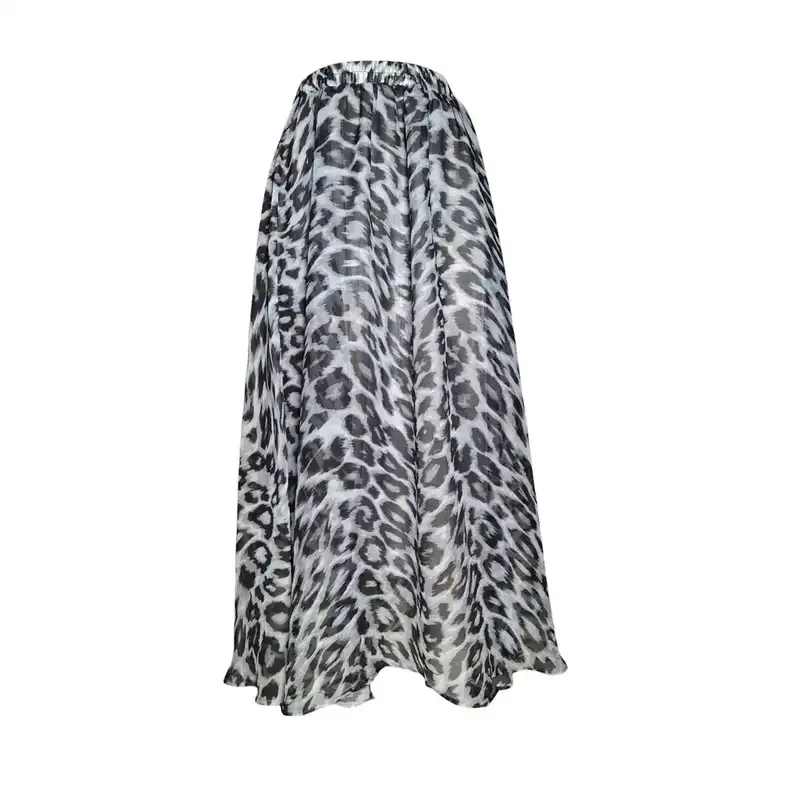 دامن کلوش زنانه مدل حریر رنگ طوسی روشن