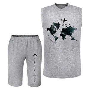 ست تاپ و شلوارک مردانه مدل کره زمین کد A256