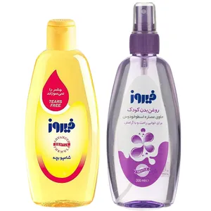 شامپو و روغن بدن بچه فیروز مدل اسطوخودوس و نرم کننده حجم 200 میلی لیتر