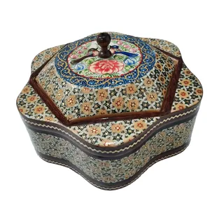 شکلات خوری خاتم کاری مدل گل و مرغ کد 60