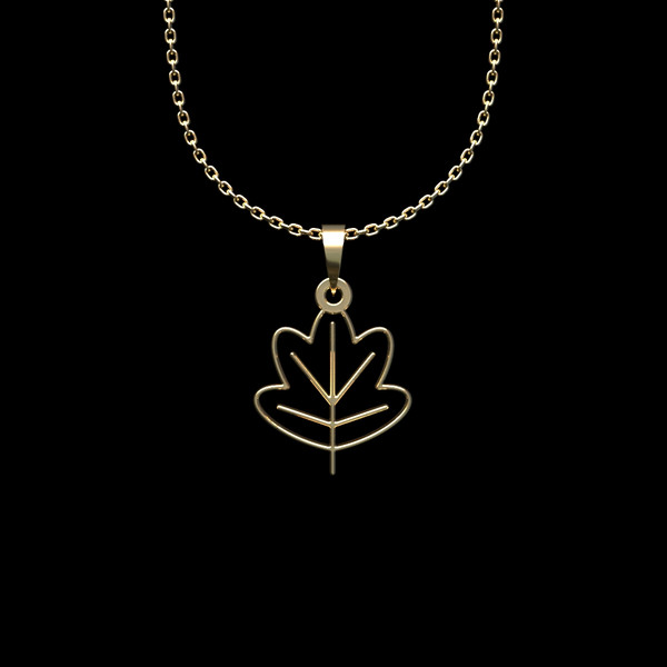 گردنبند طلا 18 عیار زنانه مدوپد مدل برگ کد L2-1-1154