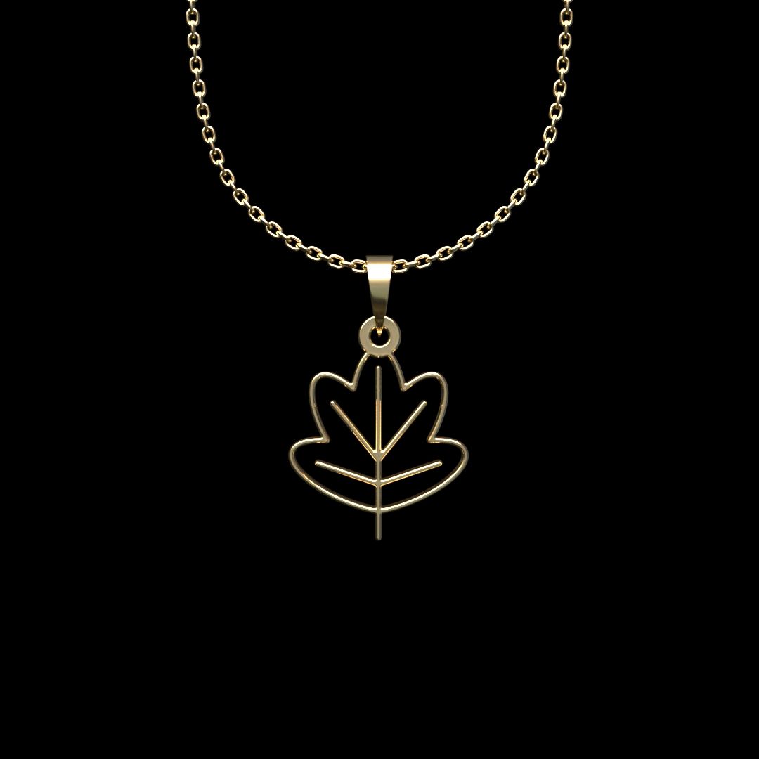 گردنبند طلا 18 عیار زنانه مدوپد مدل برگ کد L2-1-1154 -  - 1