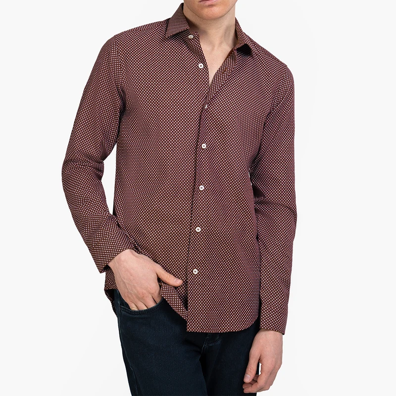 پیراهن آستین بلند یقه کراواتی مردانه ام کی مدل 1818