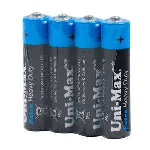 باتری نیم قلمی یونیمکس مدل Extra Heavy Duty R03P-UM4 بسته 4 عددی