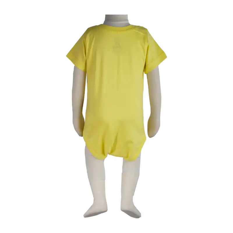 بادی آستین کوتاه  نوزادی آدمک کد 170032 رنگ لیمویی