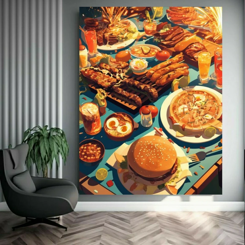 پوستر طرح مخمل رستوران مدل میز شام کد BK2078