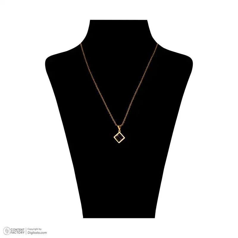 گردنبند طلا 18 عیار زنانه ناریا مدل مکعب رنگ بنفش