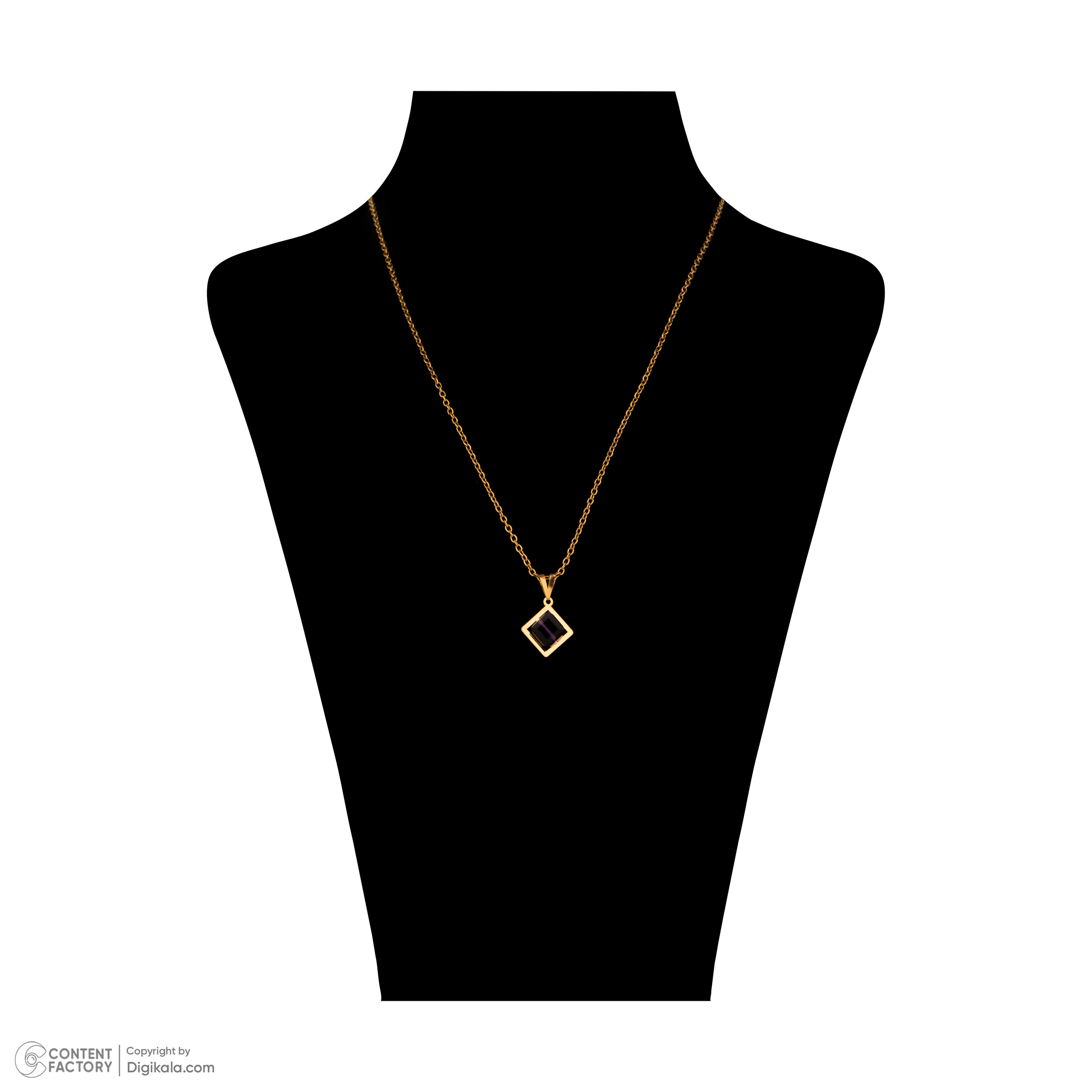گردنبند طلا 18 عیار زنانه ناریا مدل مکعب رنگ بنفش گردنبند طلا 18 عیار زنانه ناریا مدل مکعب رنگ بنفش