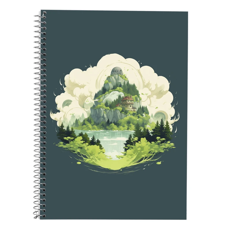 دفتر زبان 50 برگ مدوپد مدل سه خط طرح Ghibli کد DF2522