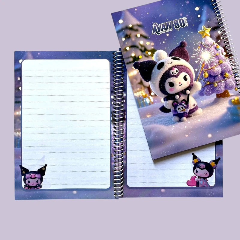 عکس شماره 9 : دفتر مشق 80 برگ آوان مدل حاشیه دار طرح کرومی زمستان کد lf1