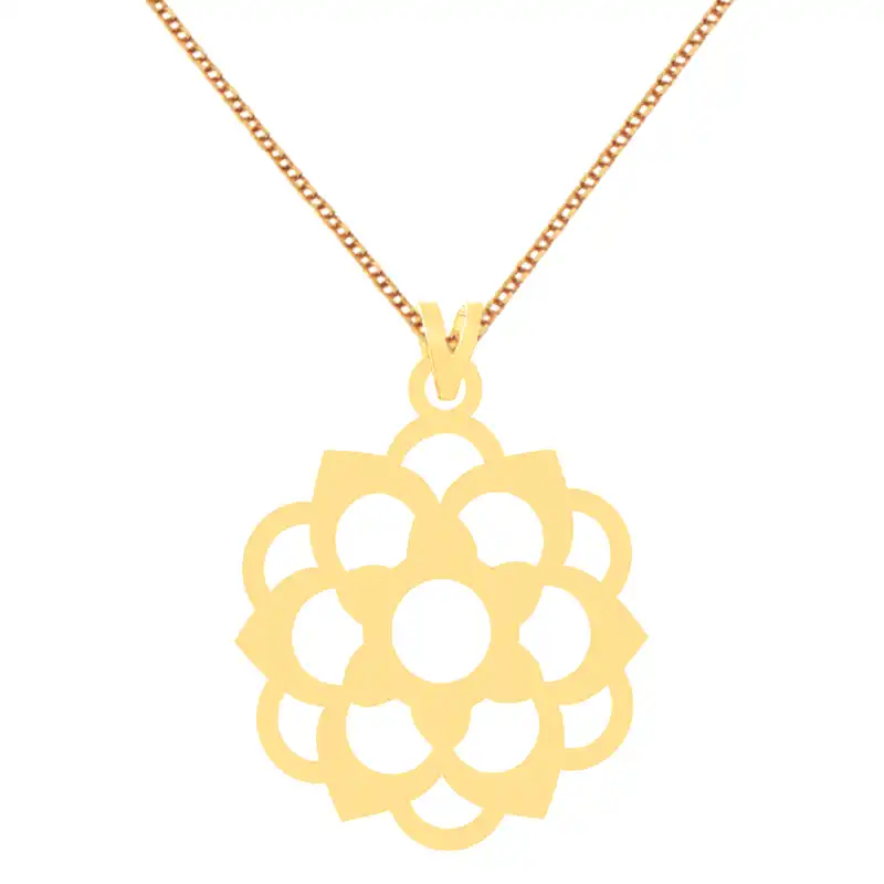 گردنبند طلا 18 عیار زنانه کرابو طرح گل مدل Kr70092