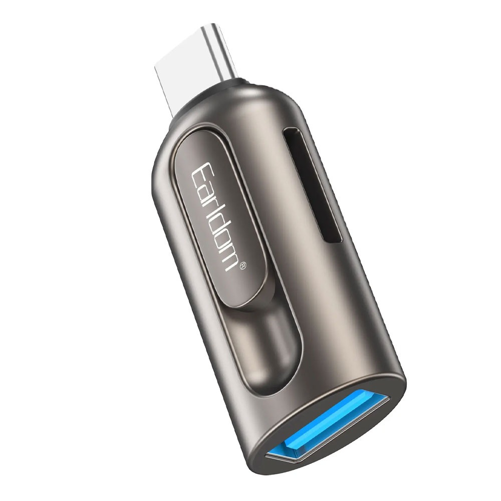 مبدل OTG USB به USB-C و کارتخوان ارلدام مدل OT98