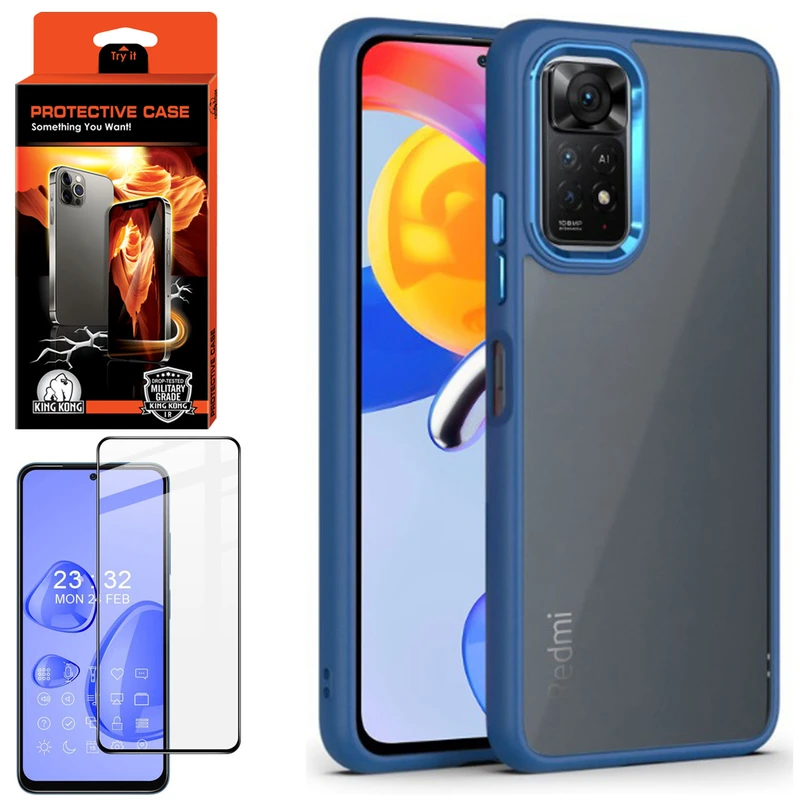 کاور کینگ کونگ مدل UNQ-II مناسب برای گوشی موبایل شیائومی Redmi Note 11 Pro 4G/5G به همراه محافظ صفحه نمایش 