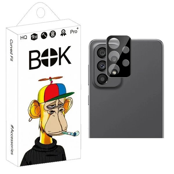 محافظ لنز دوربین بوک مدل 3D-9H مناسب برای گوشی موبایل سامسونگ Galaxy A53