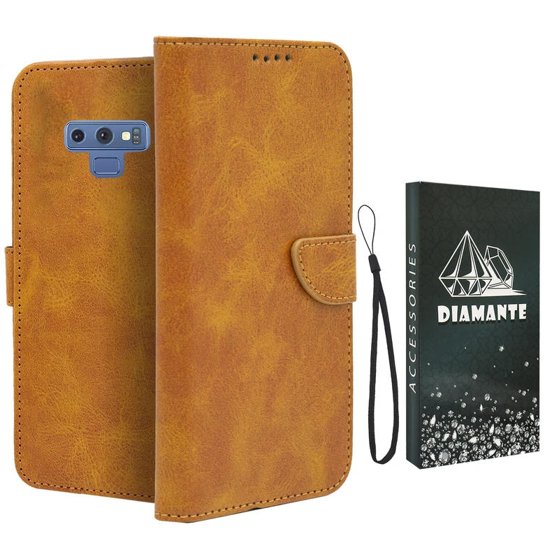  کیف کلاسوری دیامانته مدل Scusa Bk مناسب برای گوشی موبایل سامسونگ Galaxy Note 9 به همراه بند آویز