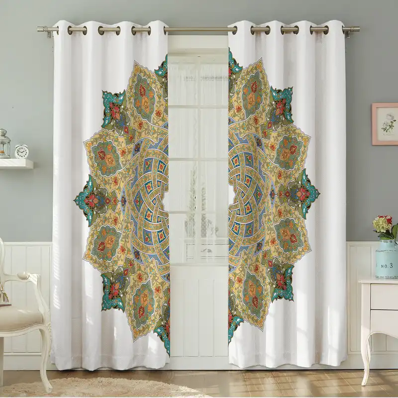 پرده نیروانا طرح  سنتی مدل مخمل کد 8945 سایز 140×280 سانتی متر