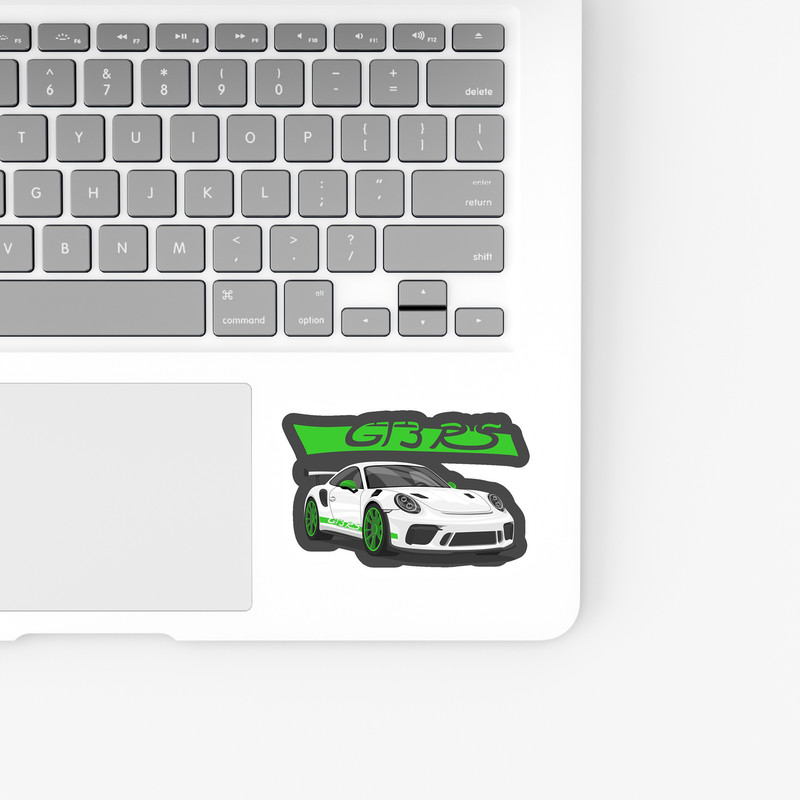 استیکر لپ تاپ و موبایل بووم طرح ماشین مدل Porsche GT3 RS کد ZX034