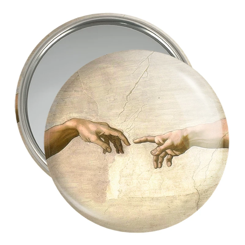 آینه جیبی خندالو مدل آفرینش آدم میکل آنژ  کد 23356